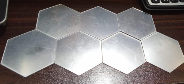 Hexagon Shape Acrylic Mirror Wall Stickers 12pcs