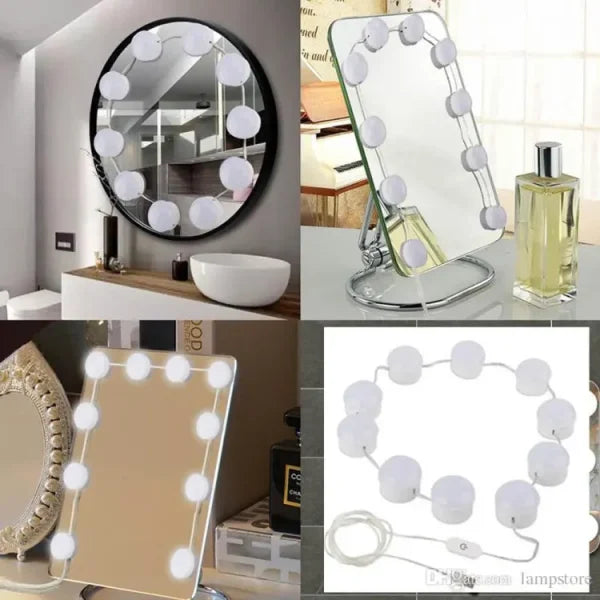 Vanity Mirror Fill Light Adjustable Luminance 3 Colors Led Usb Wall Bulbs String For All Pretty 3 Colors Dimmable Vanity Light