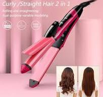 2-in-1 Nova Hair Straightener And Curler – Dual-use Styling Tool With Quick Heat-up Technology, Ceramic Plates For Smooth Straightening & Effortless Curls Model-nh-2009 – Portable
