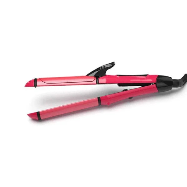 2-in-1 Nova Hair Straightener And Curler – Dual-use Styling Tool With Quick Heat-up Technology, Ceramic Plates For Smooth Straightening & Effortless Curls Model-nh-2009 – Portable