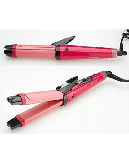 2-in-1 Nova Hair Straightener And Curler – Dual-use Styling Tool With Quick Heat-up Technology, Ceramic Plates For Smooth Straightening & Effortless Curls Model-nh-2009 – Portable