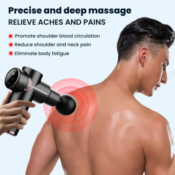 4 In 1 Multi-function Vibration Massage Gun Professional Ultra Quiet Pain Relief Whole Body Massagers With 4 Heads And Different Level Of Speeds (random Colors)