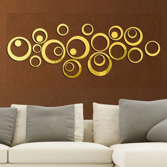 24 Pcs Acrylic Mirror 3d Wall Stickers Living Room Personalized Interior Decoration