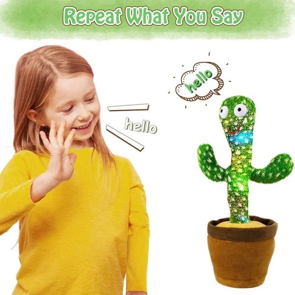 Dancing Cactus Toy – Singing, Talking, Voice Recording Plush With Usb Rechargeable Function – Fun Educational Gift For Babies And Kids – With Cap