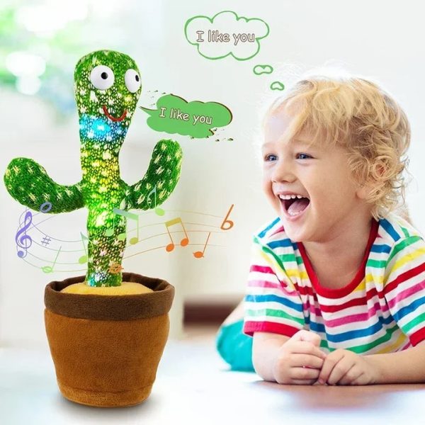 Dancing Cactus Toy – Singing, Talking, Voice Recording Plush With Usb Rechargeable Function – Fun Educational Gift For Babies And Kids – With Cap