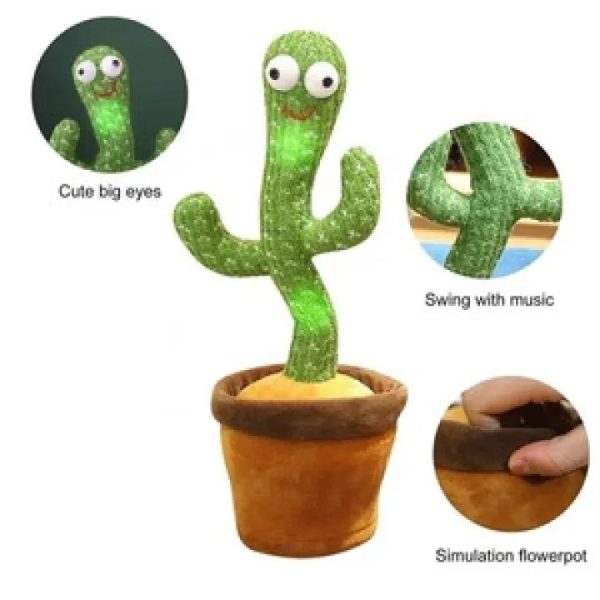 Dancing Cactus Toy – Singing, Talking, Voice Recording Plush With Usb Rechargeable Function – Fun Educational Gift For Babies And Kids – With Cap