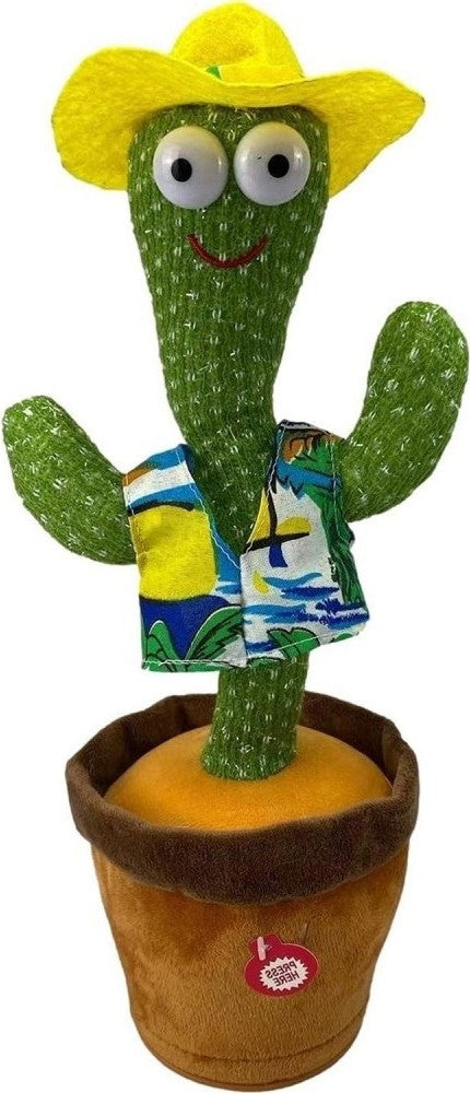 Dancing Cactus Toy – Singing, Talking, Voice Recording Plush With Usb Rechargeable Function – Fun Educational Gift For Babies And Kids – With Cap