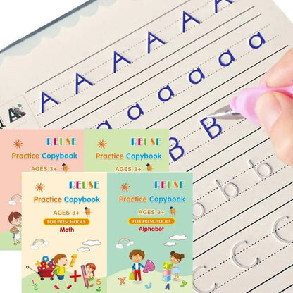 Magic Practice Copybook(4 BOOKS) , Magic Book For Montessori Children Tracing Handwriting | First Learning Books For Kids | Preschool Bought 5217