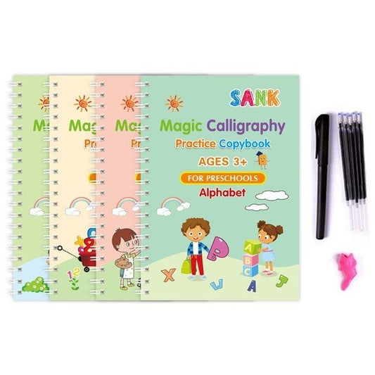 Magic Practice Copybook(4 BOOKS) , Magic Book For Montessori Children Tracing Handwriting | First Learning Books For Kids | Preschool Bought 5217