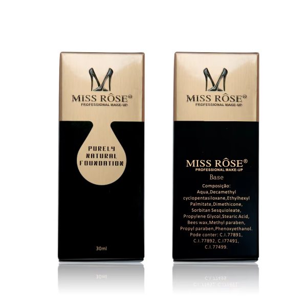 Miss Rose Purely Natural Liquid Foundation – Professional Long-lasting Make-up For Flawless Coverage, Lightweight, Breathable, Smooth Finish, All Skin Types – 30 Ml