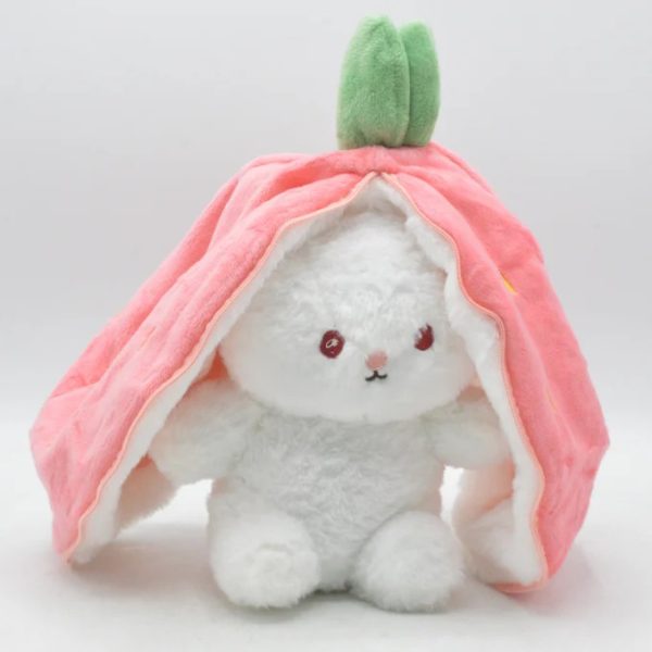 Rabbit New Creative Strawberry Rabbit Plush Soft Doll Hug Pillow | Best Quality Stuff Toy For Babies & Kids – Random Color
