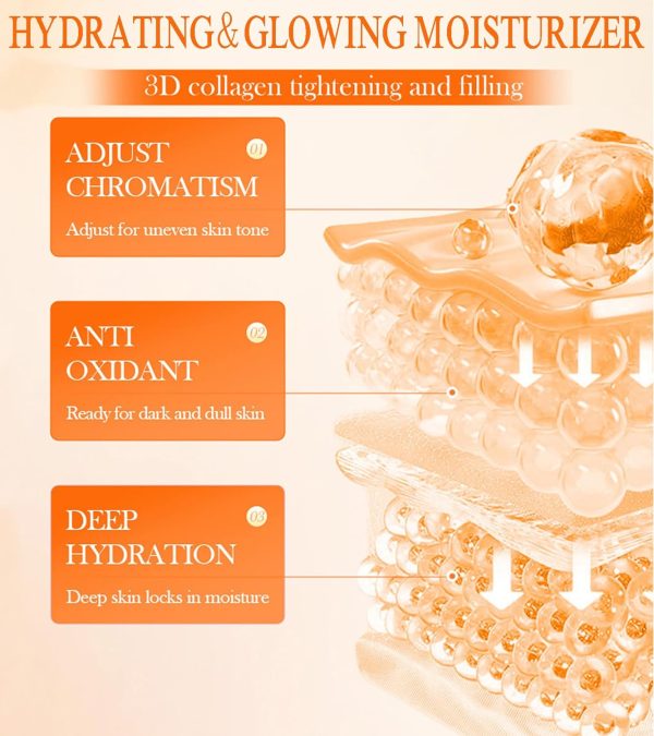 Whitening Cream | Vitamin C Hydrating Face Cream – Glowing & Repairing Moisturizer For Fine Lines, Wrinkles & Uneven Skin Tone