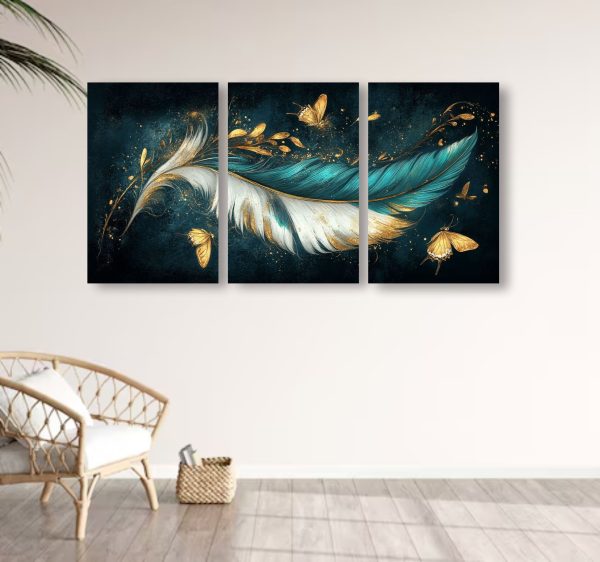 Set Of 3 Leaf Art Wooden Frames For Wall Decoration