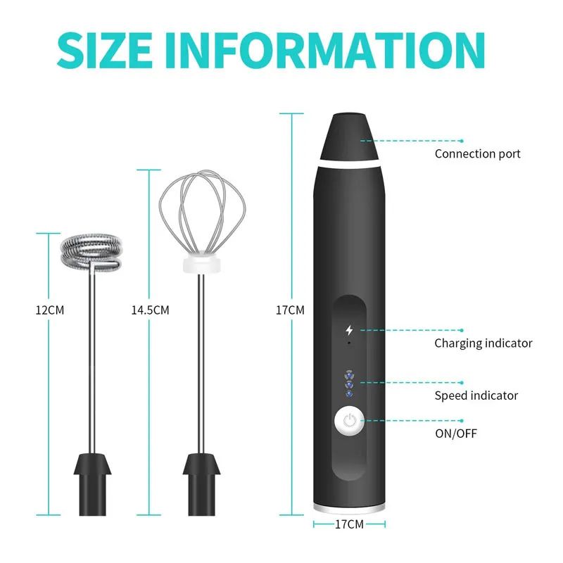 Milk Frothers Electric Handheld Blender With USB Electrical Mini Coffee Maker Whisk Mixer For Coffee Cappuccino Cream